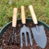 Plant Flower Shovel Household Succulent Planting Gardening Loose Soil Tool Mini Stainless Steel Three-Piece Set Potted Planter
