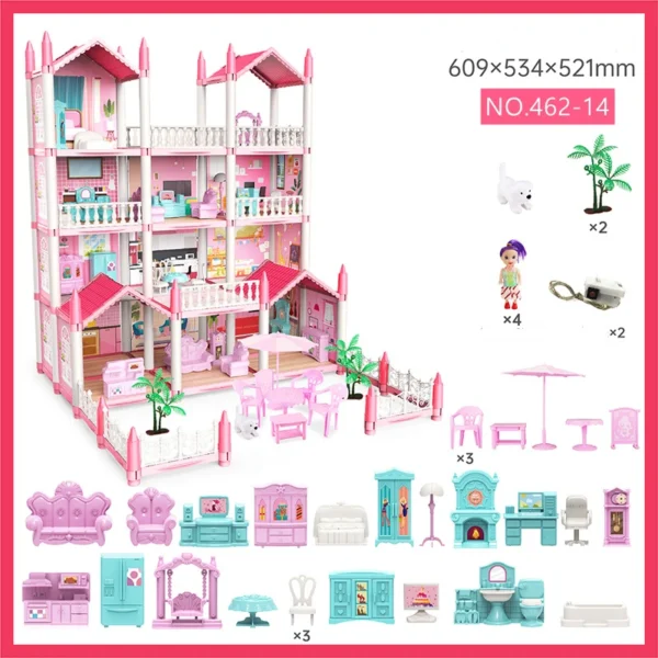 3D DIY Fantasy Princess Castle Villa Assembly Doll House Set Toys ,girls' Family Toys And 3D Cross-border Blockbuster Children's - Image 4