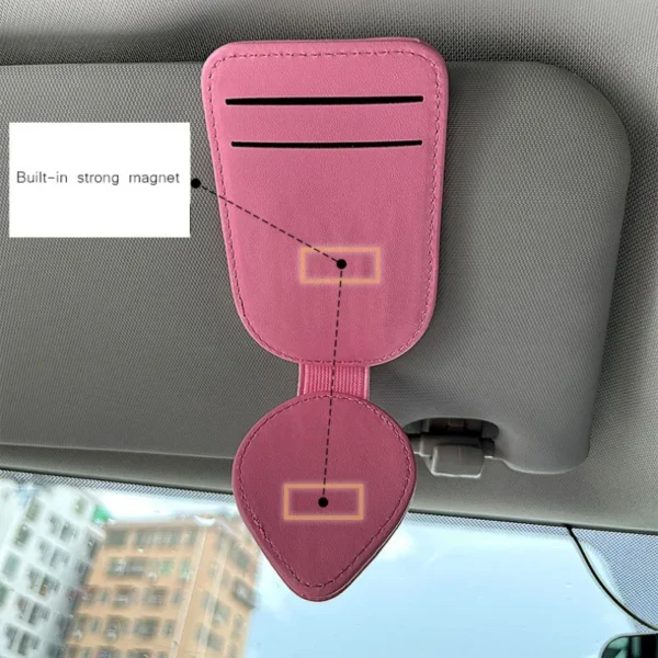 Car Auto Sun Visor Glasses Box Sunglasses Clip Card Ticket Holder Stand Fastener Pen Case Eyeglasses Car Accessories Woman - Image 3