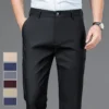 Male Pants Stretch Solid Black Smart Casual Men's Trousers Office Quick Dry Suit Pants New Spring Autumn Korean Straight Pants