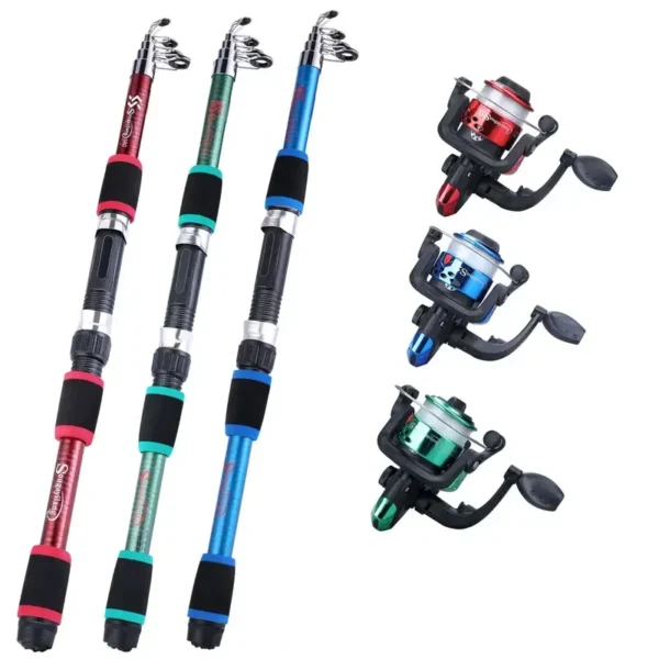 Fishing Pole Set Full Kits With Telescopic Fishing Rod And Spinning Reel Baits Hooks Travel Pole Set - Image 5