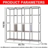 LEEGOHOME Portable Closet Large Wardrobe Closet Clothes Organizer with 6 Storage Shelves, 4 Hanging Sections 4 Side Pockets - Image 4