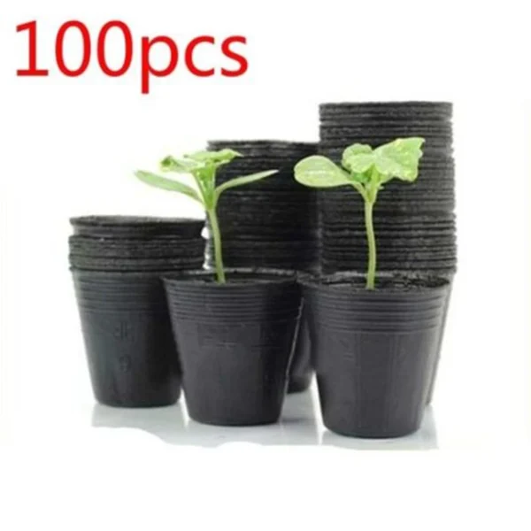 100PCS Soft Plastic-Seedling Planters Bowl Nursery Breathable Pots Grow Bag Basket For Flower Vegetable Garden Tools Accessories - Image 3