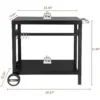 Dining Cart Table, Double Shelves, Movable Steel Flat Worktop, Hooks, Side Handles, Multi-purpose Kitchen Island - Image 5