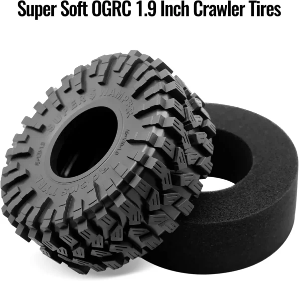 1.9inch RC Tires RC Rubber Tyre Set Wheel Tires 1/10 RC Crawler Tires for SCX10 90046 SCX10 UTB18 TRX4 6 Redcat Gen8 7VS4-10 - Image 2