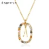 ANDYWEN 925 Sterling Silver Gold Letters A - Z Initial M S C K Alphabet Pendente Long Chain Necklace Say My Name Fine Jewelry