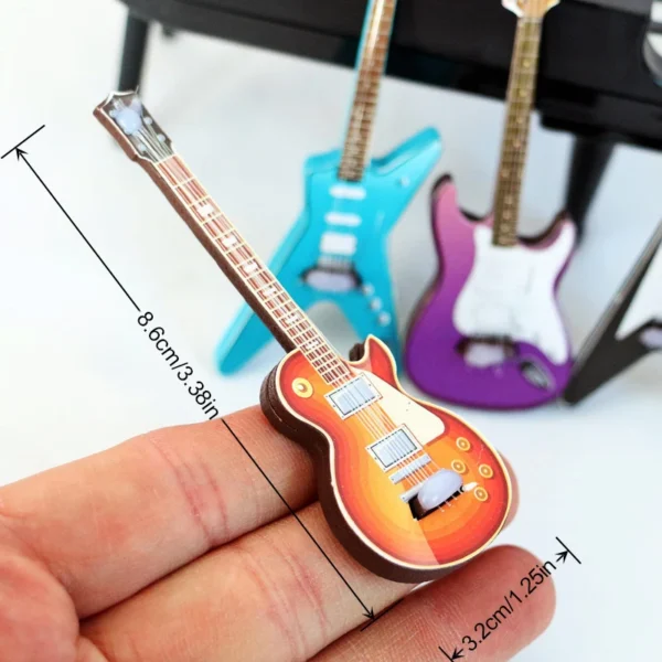 1/12 Dollhouse Guitar Toys Dollhouse Musical Instrument Model Dolls House Decoration Accessories - Image 5