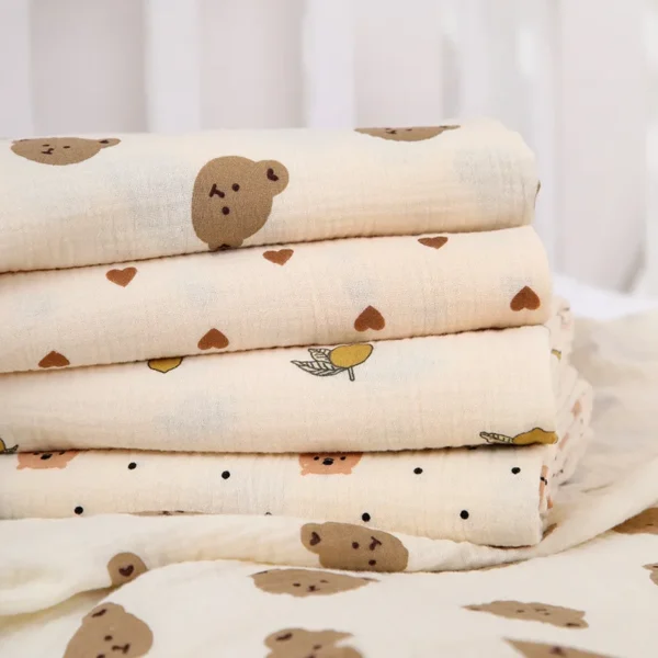 Cotton Muslin Cute Cartoon Printing Baby Swaddle Blanket Soft Breathable Newborn Baby Receiving Blanket For Infant Boys Girls - Image 4