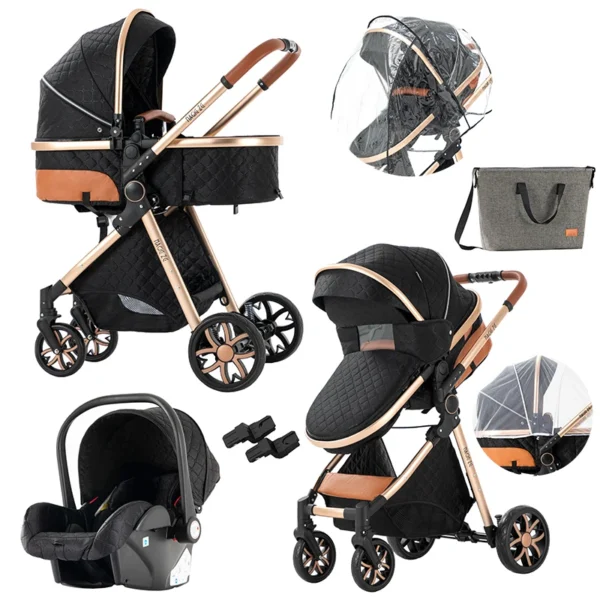 Baby stroller Baby pram Baby cars 3 in 1 stroller Lightweight strollers Newborn baby carriage 3 in 1 four wheel strollers pram