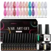 MEET ACROSS 18Pcs/Set Sparkly Gel Nail Polish With Box Nude Pink Glitter Nail Art Semi Permanent UV Painting Gel Polish Kit - Image 5