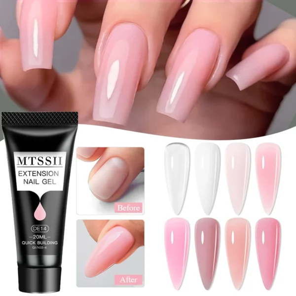 Mtssii 20mlNail Extension Gel Set Clear Nude Pink Building Nail Gel For Quickly Nail Prolong Soak Off Manicure Nail Art Tool Kit - Image 4