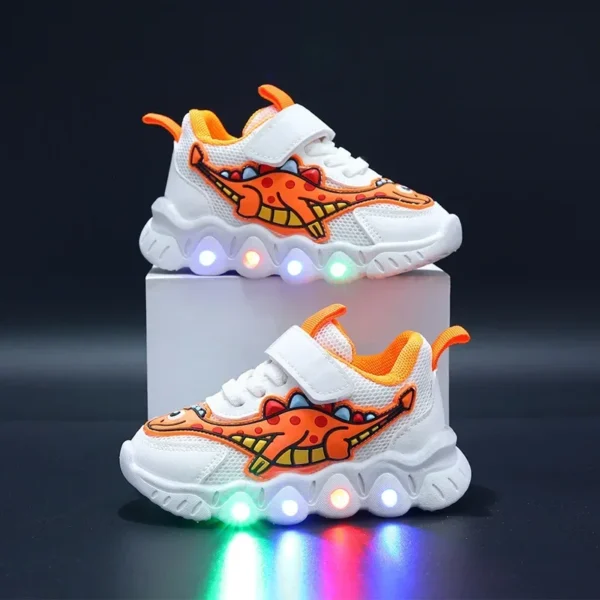 Zapatillas LED Kid Cartoon Dinosaur Boy Casual Sneaker Boy Kid Shoe Girl Mesh Breathable Shoe Baby Illuminated Shoe Tennis Shoes - Image 2