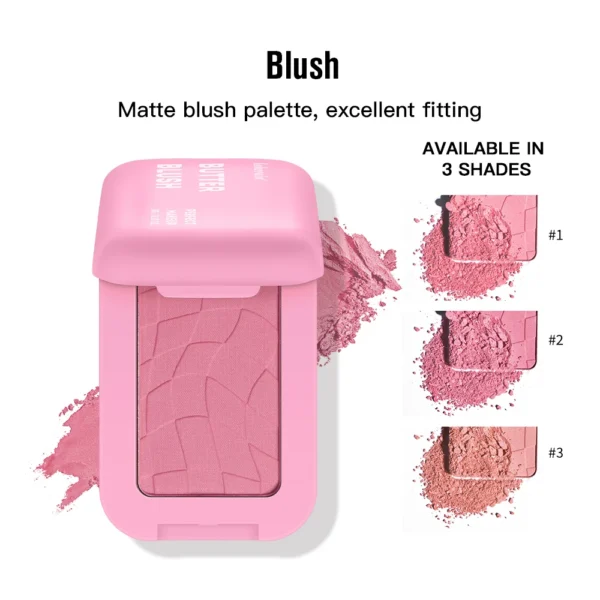 Professional Makeup Powder Blush 12HR Wear Vegan Formula Blusher Makeup Blush in Bar Cosmetics Palette Powder Pink Cream Face - Image 2