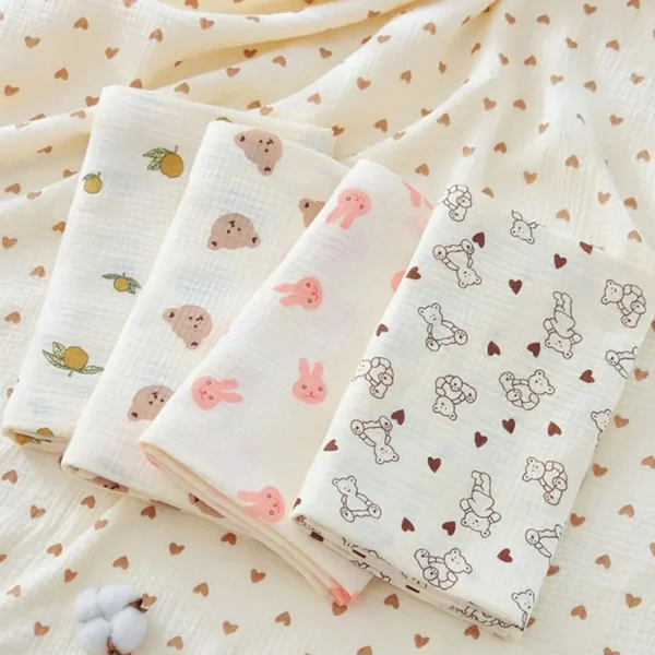 Newborn Muslin Blanket Baby Swaddle Summer Bedding Baby Stuff Thin Stroller Blanket Muslin Squares Receiving Blanket - Image 3