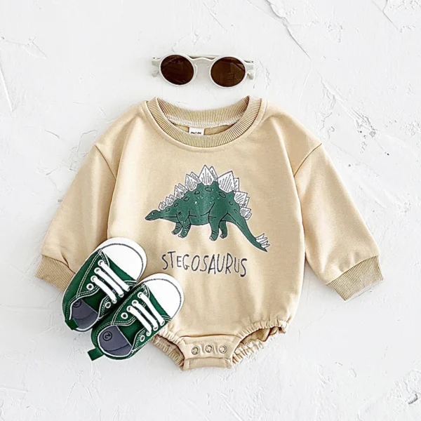 0-18M Baby Clothes Infant Bodysuits & One-pieces Cartoon Dinosaur Print Sweatshirt Romper Autumn Baby Boy Clothes Newborn Girl - Image 6