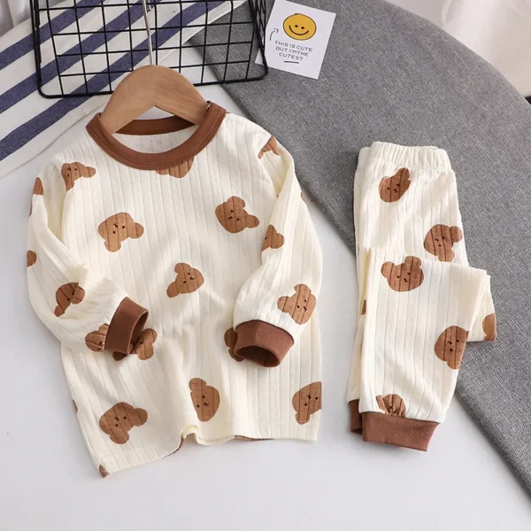 Sets for Children Loungewear Long Sleeve Pajamas for Children Cute Deisgn Lightweight and Comfortable Fabric Sleepwear Outfit